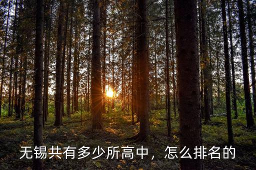 無錫共有多少所高中，怎么排名的