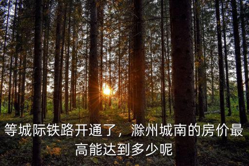 等城際鐵路開通了，滁州城南的房價最高能達到多少呢