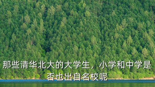 那些清華北大的大學生，小學和中學是否也出自名校呢