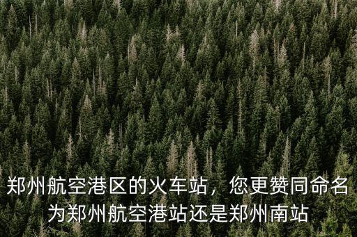鄭州航空港區(qū)的火車(chē)站，您更贊同命名為鄭州航空港站還是鄭州南站