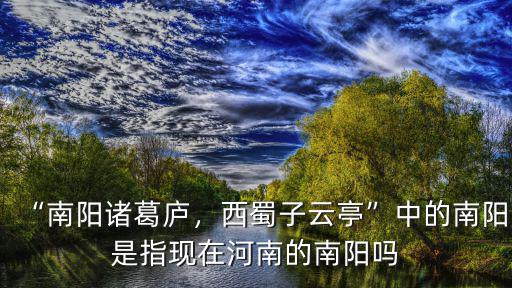 “南陽諸葛廬，西蜀子云亭”中的南陽是指現在河南的南陽嗎