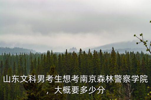 山東文科男考生想考南京森林警察學院，大概要多少分
