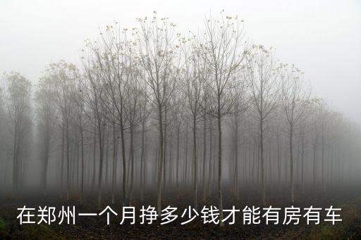在鄭州一個月掙多少錢才能有房有車