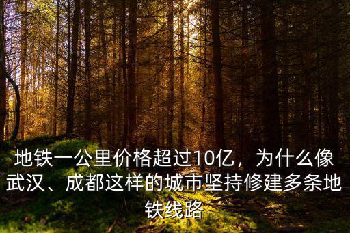 地鐵一公里價(jià)格超過(guò)10億，為什么像武漢、成都這樣的城市堅(jiān)持修建多條地鐵線路