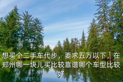 想買個二手車代步，要求五萬以下，在鄭州哪一塊兒買比較靠譜哪個車型比較好