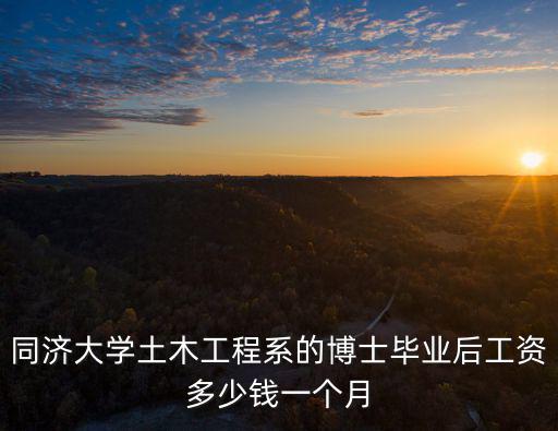 同濟大學土木工程系的博士畢業后工資多少錢一個月