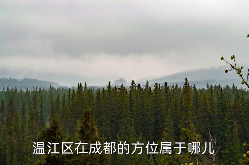 溫江區在成都的方位屬于哪兒
