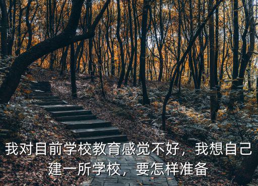 我對目前學校教育感覺不好，我想自己建一所學校，要怎樣準備