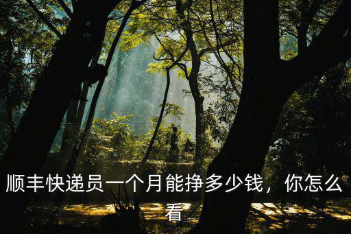 順豐快遞員一個月能掙多少錢，你怎么看