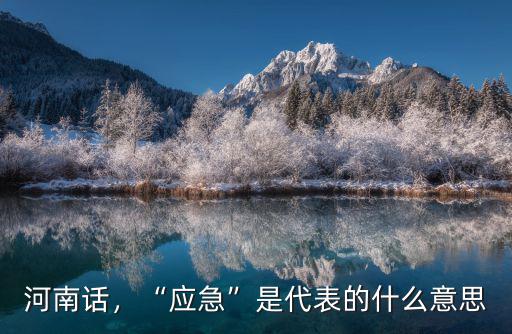 河南話，“應(yīng)急”是代表的什么意思