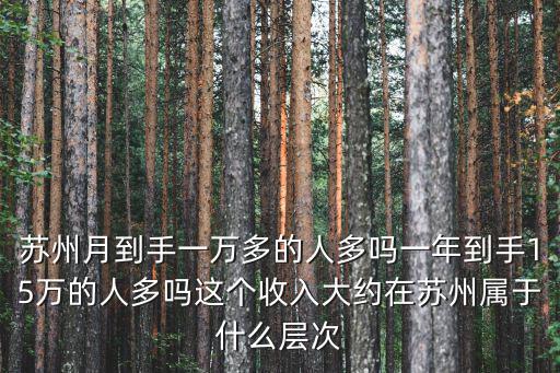 蘇州月到手一萬多的人多嗎一年到手15萬的人多嗎這個收入大約在蘇州屬于什么層次