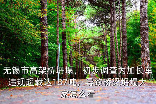 無錫市高架橋坍塌，初步調查為加長車違規超載達187噸，導致橋梁坍塌大家怎么看