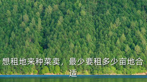 南京租地種菜多少錢,想租地來種菜賣