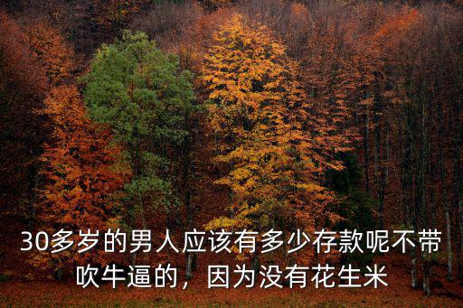 南京三十歲的男人應(yīng)該有多少存款,30歲男人應(yīng)該有多少存款