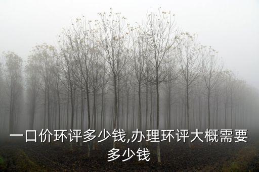 江蘇一口價環評多少錢,辦理環評大概需要多少錢