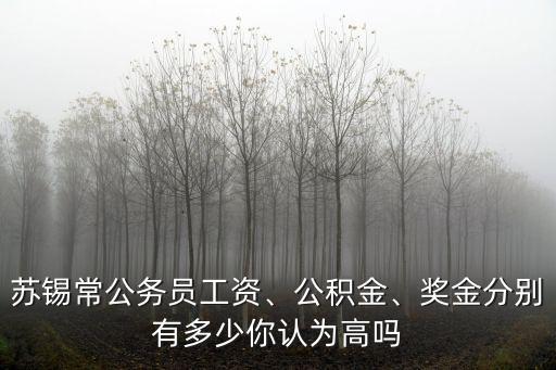 蘇錫常公務(wù)員工資、公積金、獎(jiǎng)金分別有多少你認(rèn)為高嗎