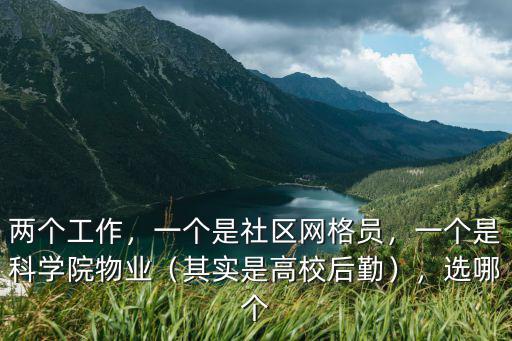 兩個工作，一個是社區網格員，一個是科學院物業（其實是高校后勤），選哪個
