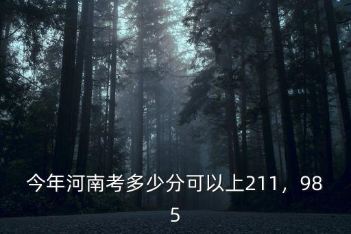 今年河南考多少分可以上211，985