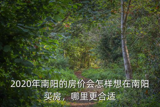 2020年南陽的房價會怎樣想在南陽買房，哪里更合適