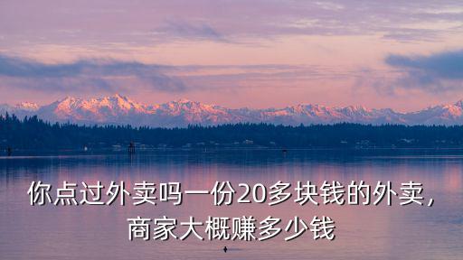 你點過外賣嗎一份20多塊錢的外賣，商家大概賺多少錢