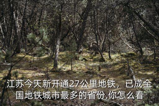江蘇今天新開通27公里地鐵，已成全國地鐵城市最多的省份,你怎么看
