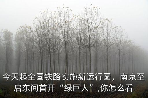 今天起全國鐵路實(shí)施新運(yùn)行圖，南京至啟東間首開“綠巨人”,你怎么看