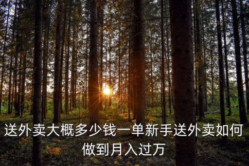 送外賣大概多少錢一單新手送外賣如何做到月入過萬