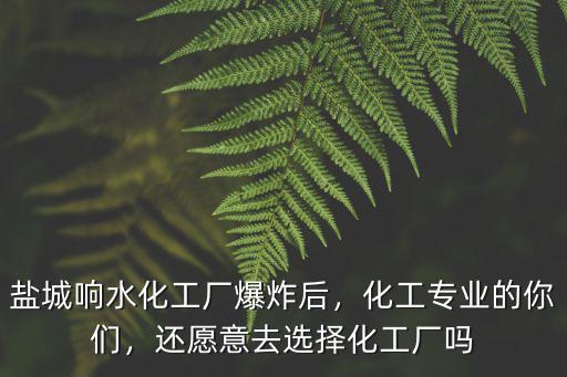 鹽城響水化工廠爆炸后，化工專業的你們，還愿意去選擇化工廠嗎