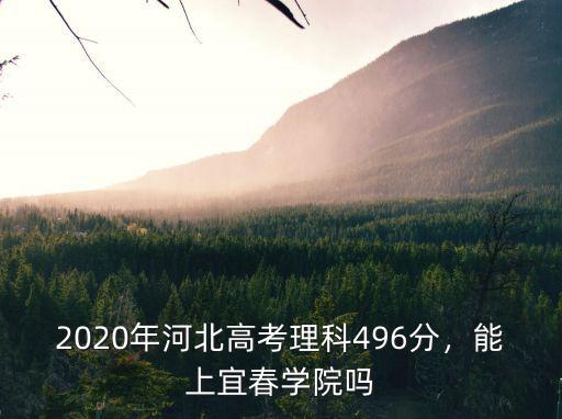 2020年河北高考理科496分，能上宜春學院嗎