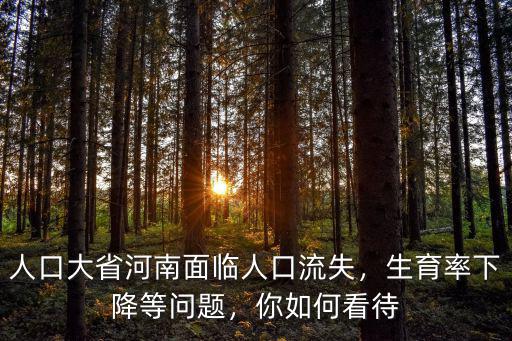 河南人口能恢復(fù)到多少,人口大省河南面臨人口流失