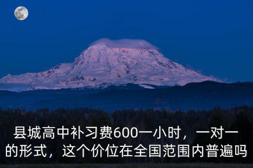 縣城高中補習費600一小時，一對一的形式，這個價位在全國范圍內普遍嗎