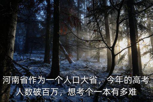 河南考生一本的有多少人,想考個一本有多難