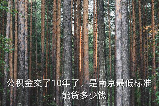 南京公積金繳納最低標(biāo)準(zhǔn)交多少錢(qián),公積金交了10年了