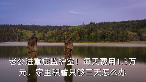 老公進重癥監護室！每天費用1.3萬元，家里積蓄只夠三天怎么辦