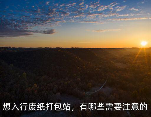 想入行廢紙打包站，有哪些需要注意的