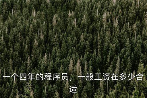 一個四年的程序員，一般工資在多少合適