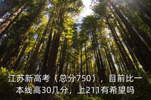 江蘇新高考（總分750），目前比一本線高30幾分，上211有希望嗎