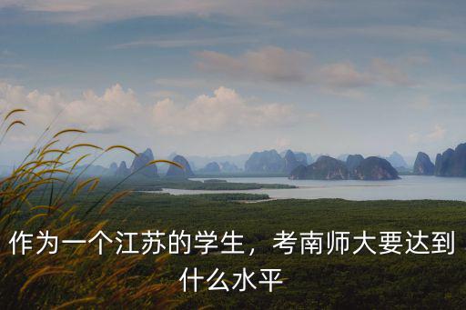 作為一個江蘇的學生，考南師大要達到什么水平