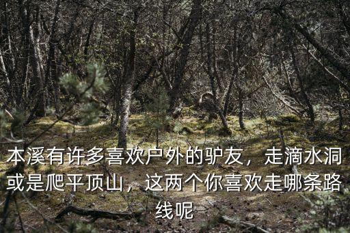 本溪有許多喜歡戶外的驢友，走滴水洞或是爬平頂山，這兩個你喜歡走哪條路線呢