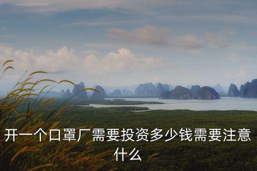 開一個口罩廠需要投資多少錢需要注意什么