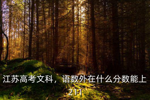 江蘇文科考生多少分才能上211,才能上211
