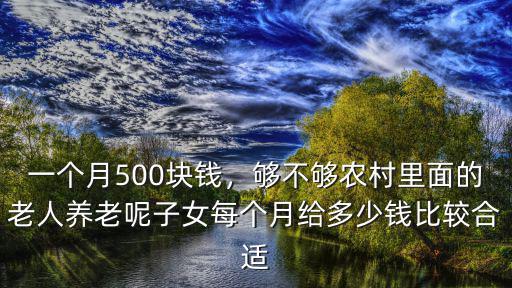 一個月500塊錢，夠不夠農(nóng)村里面的老人養(yǎng)老呢子女每個月給多少錢比較合適