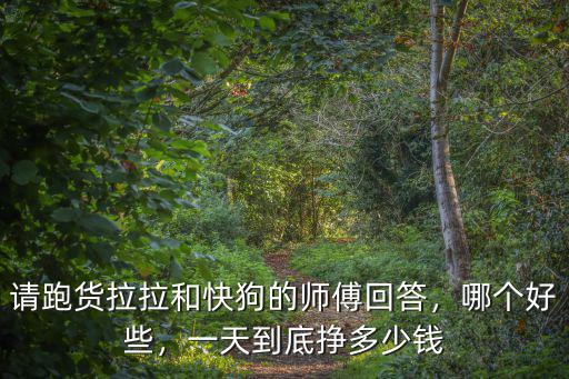 請跑貨拉拉和快狗的師傅回答，哪個好些，一天到底掙多少錢