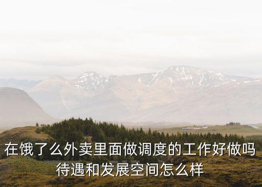 在餓了么外賣里面做調(diào)度的工作好做嗎待遇和發(fā)展空間怎么樣