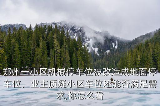 鄭州一小區機械停車位被改造成地面停車位，業主質疑小區車位還能否滿足需求,你怎么看
