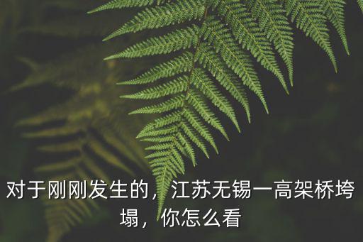 對于剛剛發生的，江蘇無錫一高架橋垮塌，你怎么看