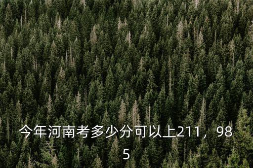 今年河南考多少分可以上211，985