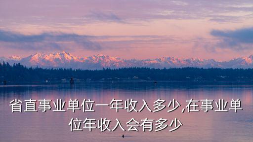河南省直事業單位一年收入多少,在事業單位年收入會有多少