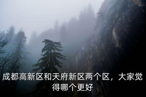 成都高新區和天府新區兩個區，大家覺得哪個更好