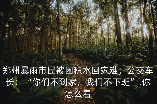 鄭州暴雨市民被困積水回家難，公交車長：“你們不到家，我們不下班”,你怎么看